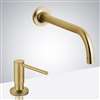 Fontana Commercial Brushed Gold Touch Less Automatic Sensor Faucet & Manual Soap Dispenser